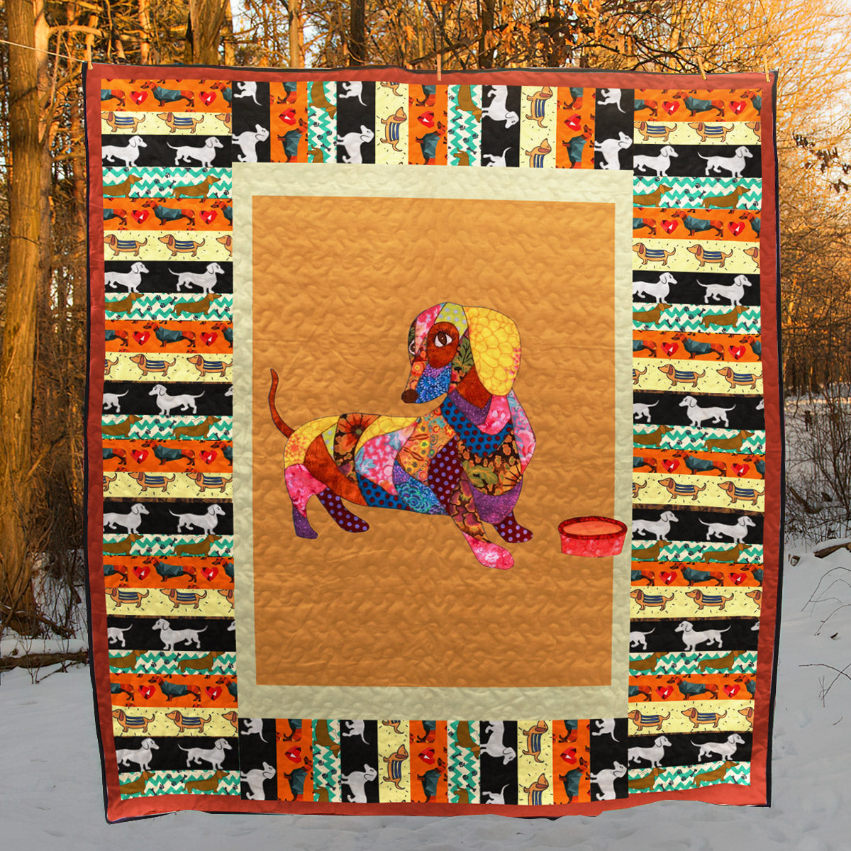 Dachshund Dog TD10110603 Quilt Blanket