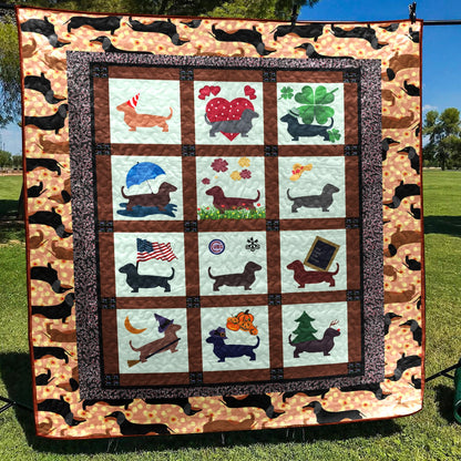 Dachshund Dog TD2709270 Art Quilt