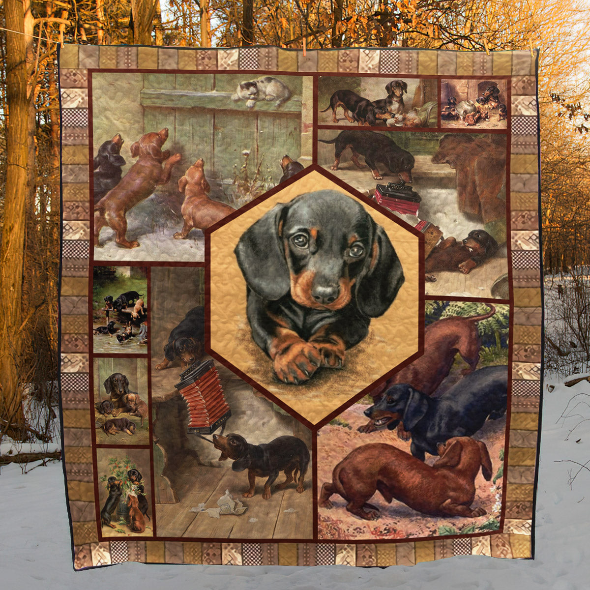 Dachshund Life Of Dachshunds CLA2911189Q Quilt Blanket