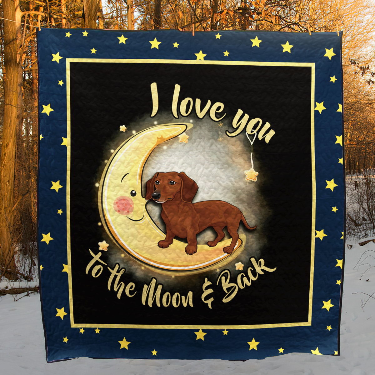 Dachshund Moon CLT190631 Quilt Blanket