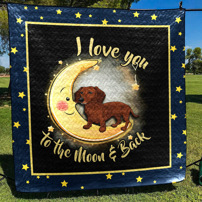 Dachshund Moon CLT190631 Quilt Blanket