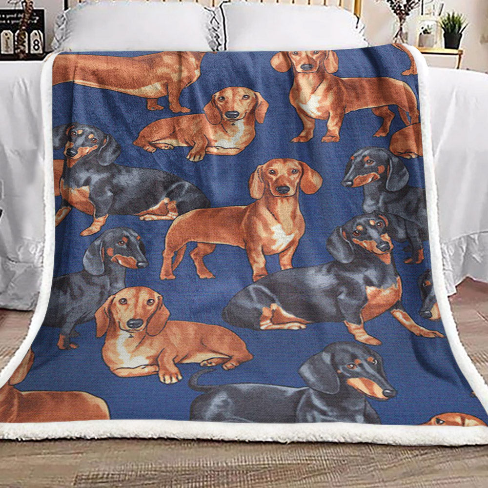 Dachshund BL0111120F Sherpa Fleece Blanket