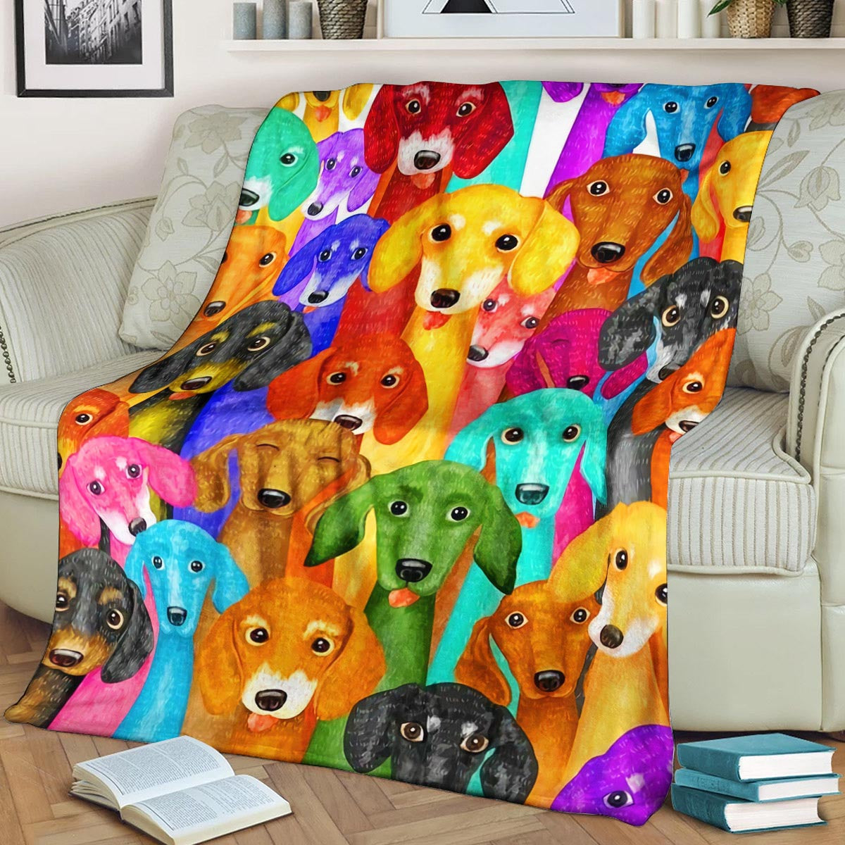 Dachshund BL0309027F Sherpa Fleece Blanket