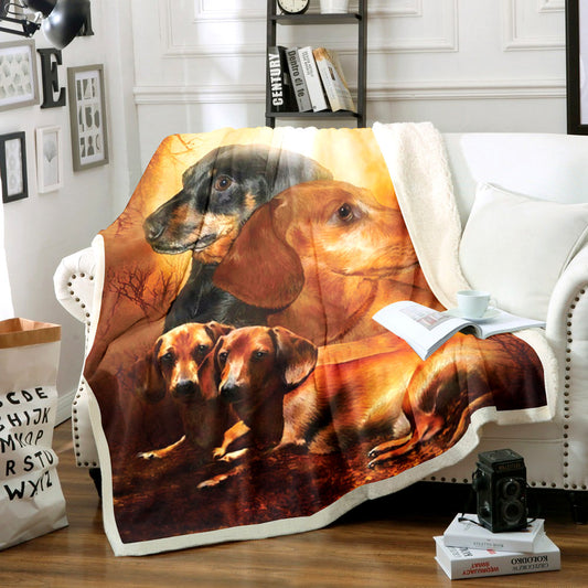 Dachshund CG2711040TT Sherpa Fleece Blanket