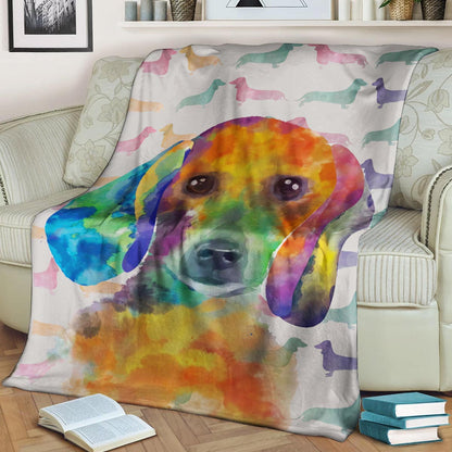 Dachshund CL140821MD Sherpa Fleece Blanket
