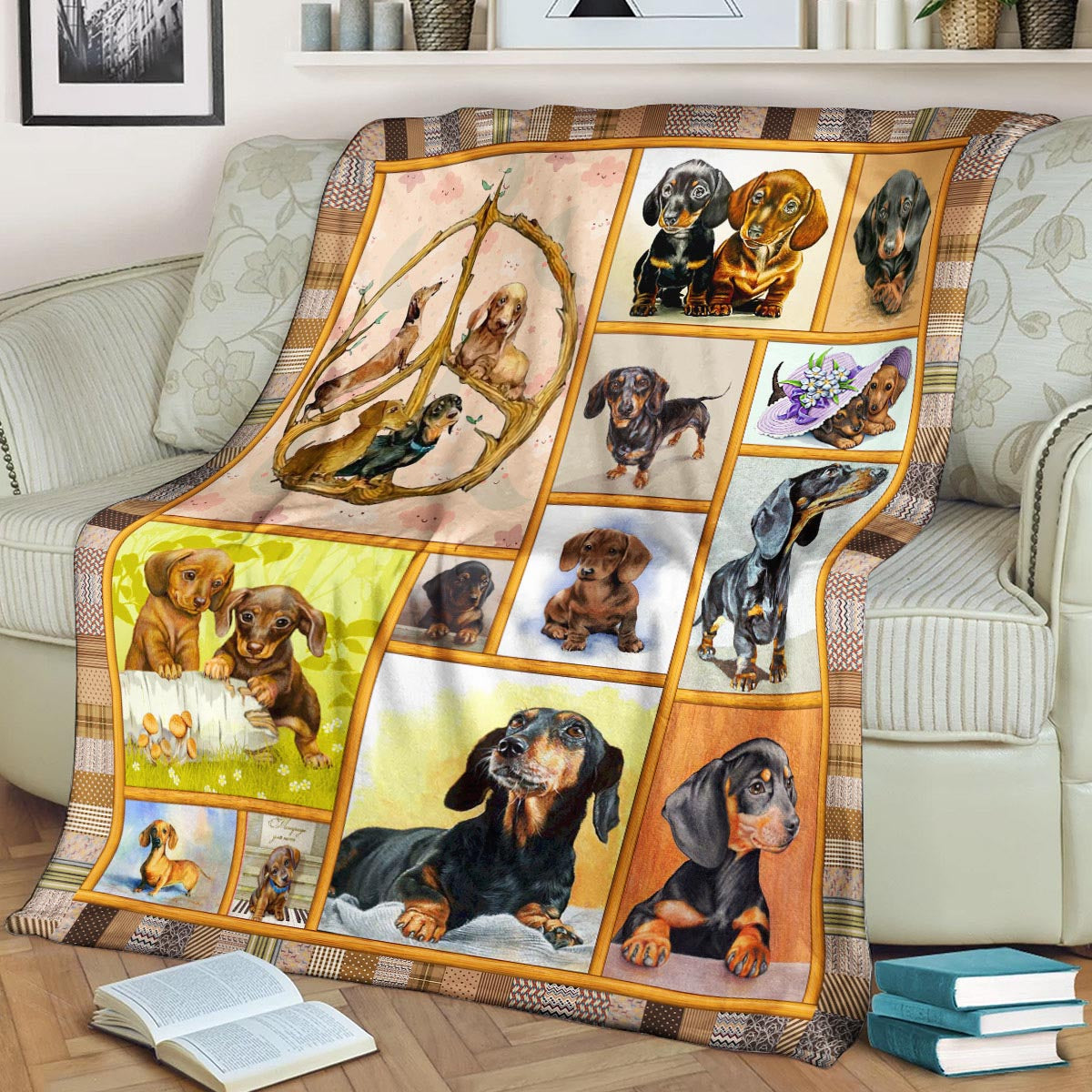 Dachshund CL170831MD Sherpa Fleece Blanket
