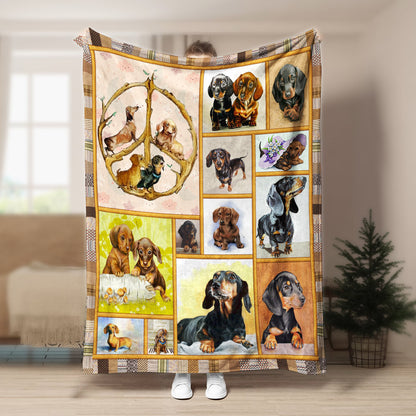 Dachshund CL170831MD Sherpa Fleece Blanket