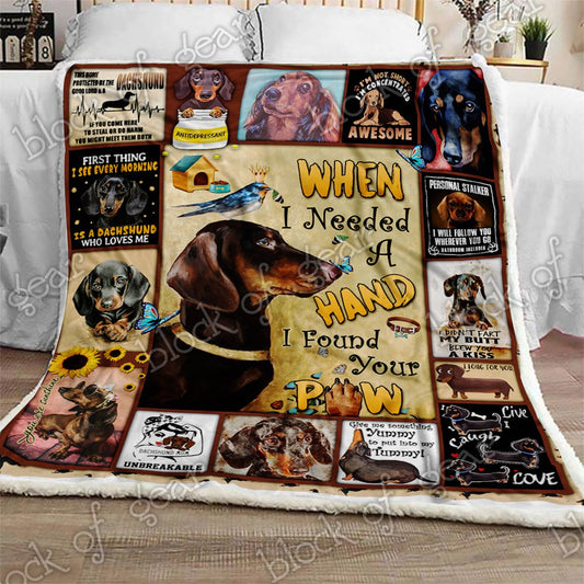 Dachshund CL190958MDF Sherpa Fleece Blanket