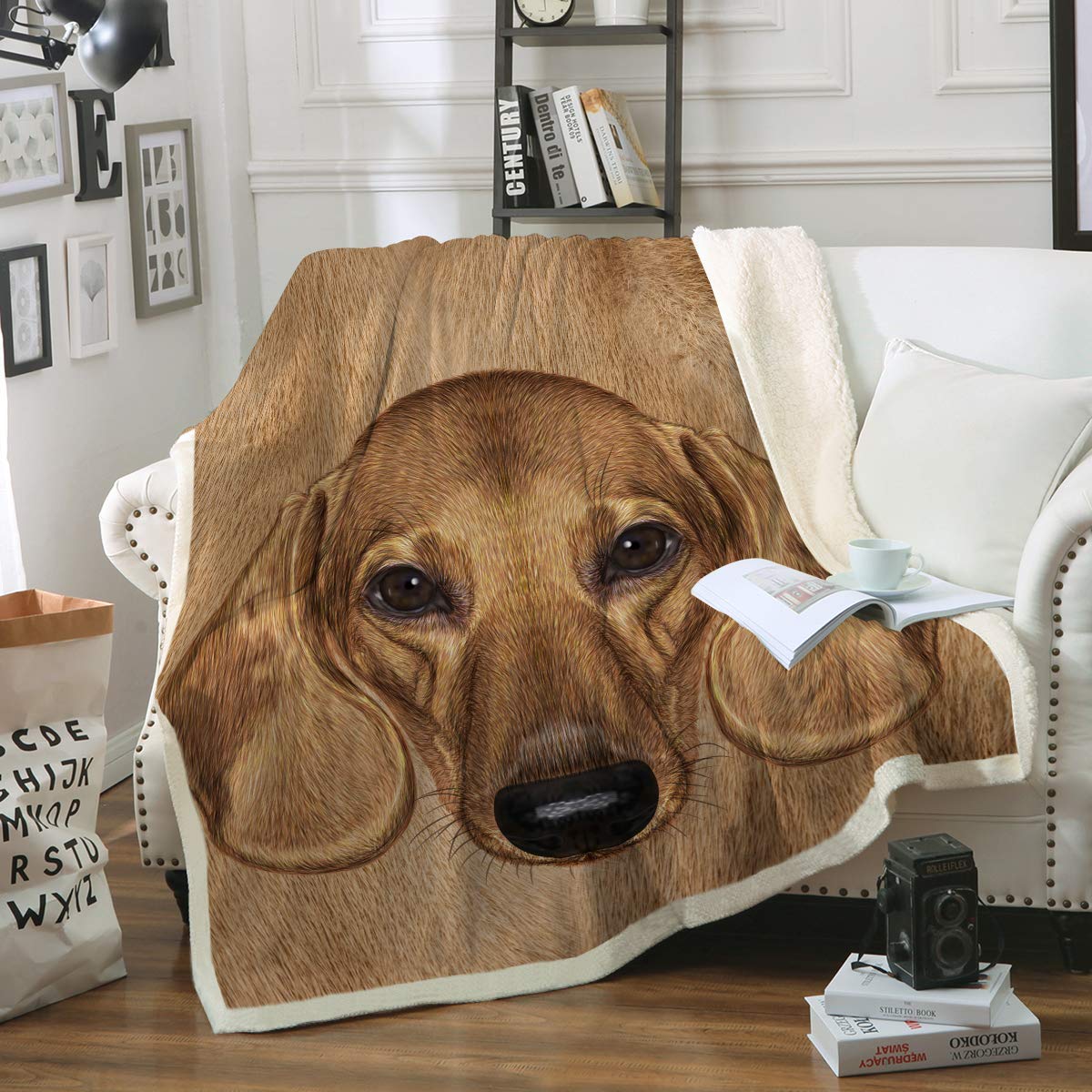 Dachshund CLA1710133F Sherpa Fleece Blanket