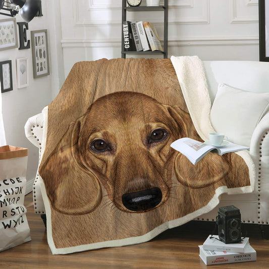 Dachshund CLA1710133F Sherpa Fleece Blanket