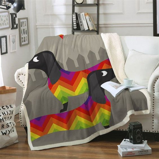 Dachshund Dog CLA0810131F Sherpa Fleece Blanket