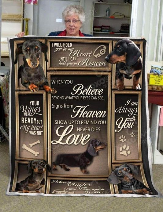 Dachshund Dog When You Believe CL05100135MDF Sherpa Fleece Blanket