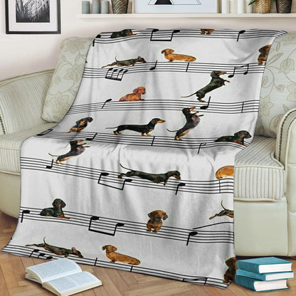 Dachshund HN170970F Sherpa Fleece Blanket