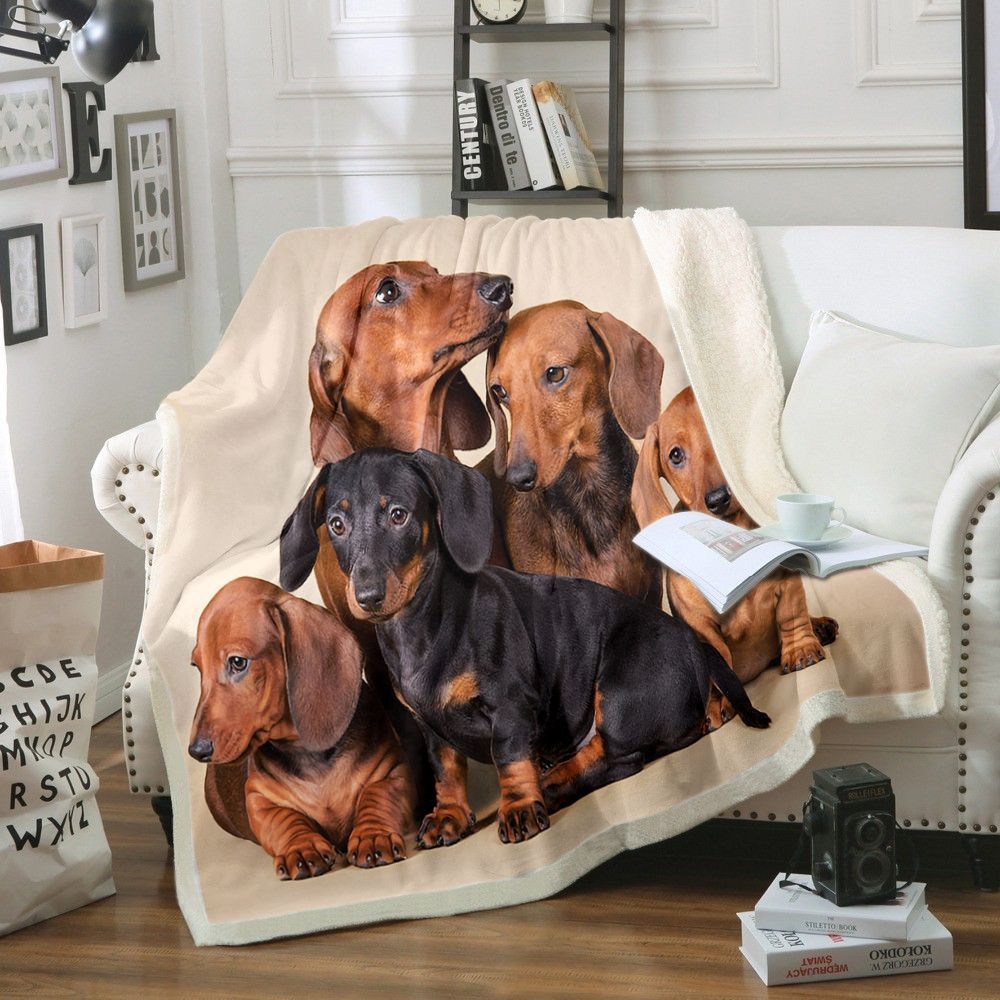 Dachshunds CG1411068TT Sherpa Fleece Blanket