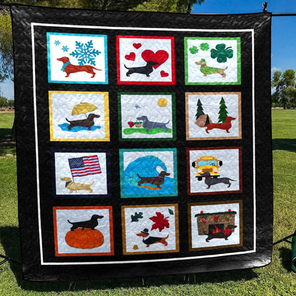 Dachshund CL28100510MDQ Quilt Blanket