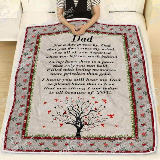 Dad Missing You CL05100137MDF Sherpa Fleece Blanket