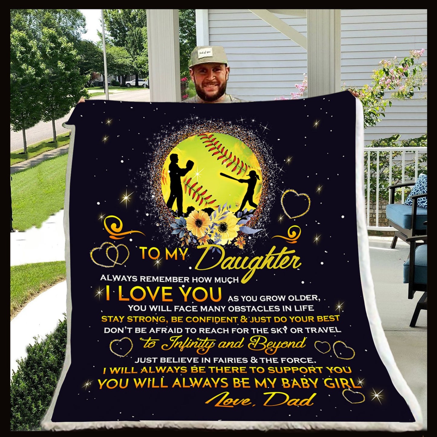 Dad To Daughter CLA1010393F Sherpa Fleece Blanket