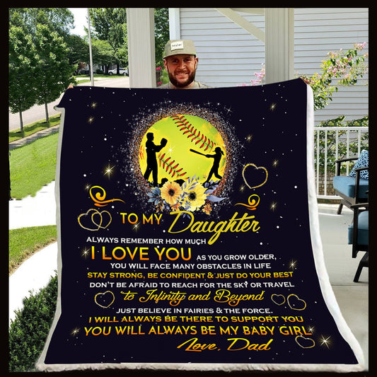 Dad To Daughter CLA1010393F Sherpa Fleece Blanket