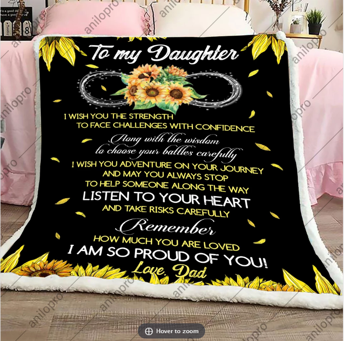 Dad To Daughter CLM2711450S Sherpa Fleece Blanket