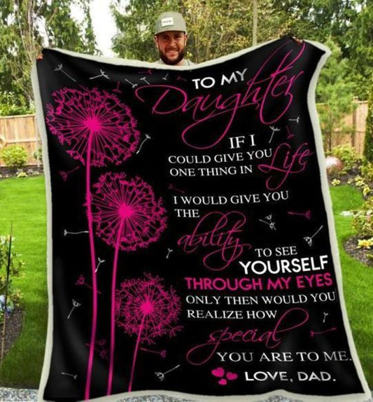 Dad To My Daughter You Are Special To Me Birthday Gift From Dad To Little Daughter CLH0211086F Sherpa Fleece Blanket