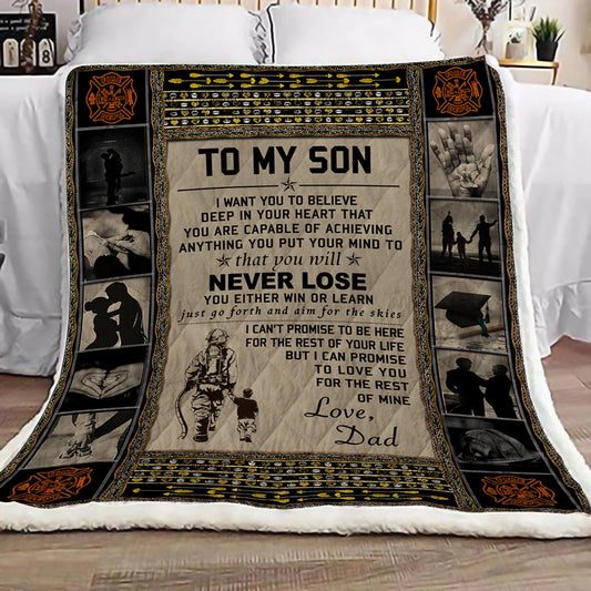 Dad To Son CLA1010390F Sherpa Fleece Blanket