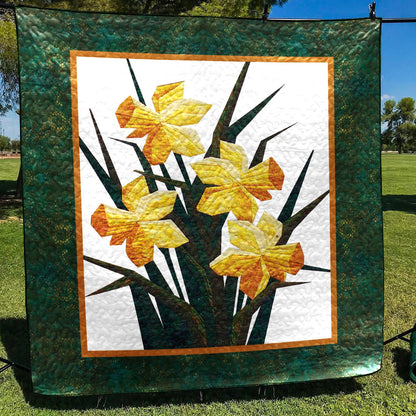 Daffodils CLP0611119Q Quilt Blanket