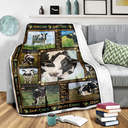 Dairy Cows CL15110073MDF Sherpa Fleece Blanket
