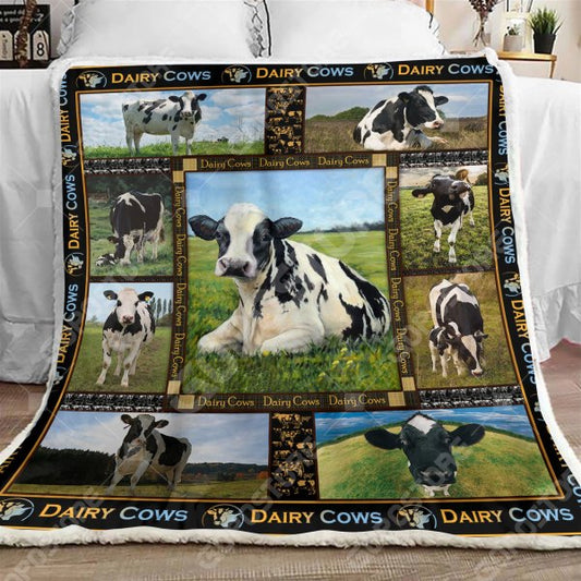 Dairy Cows CL15110075MDF Sherpa Fleece Blanket