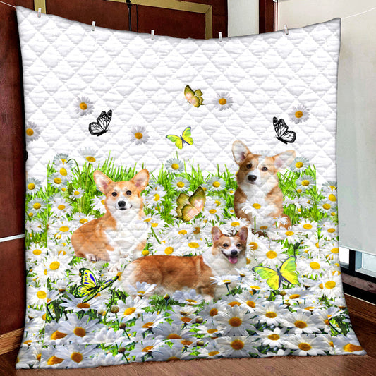Daisy Corgi Quilt Blanket MN261003
