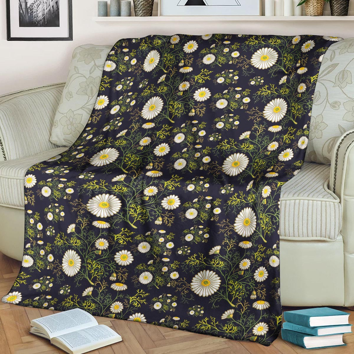 Daisy Pattern CLA15100759F Sherpa Fleece Blanket