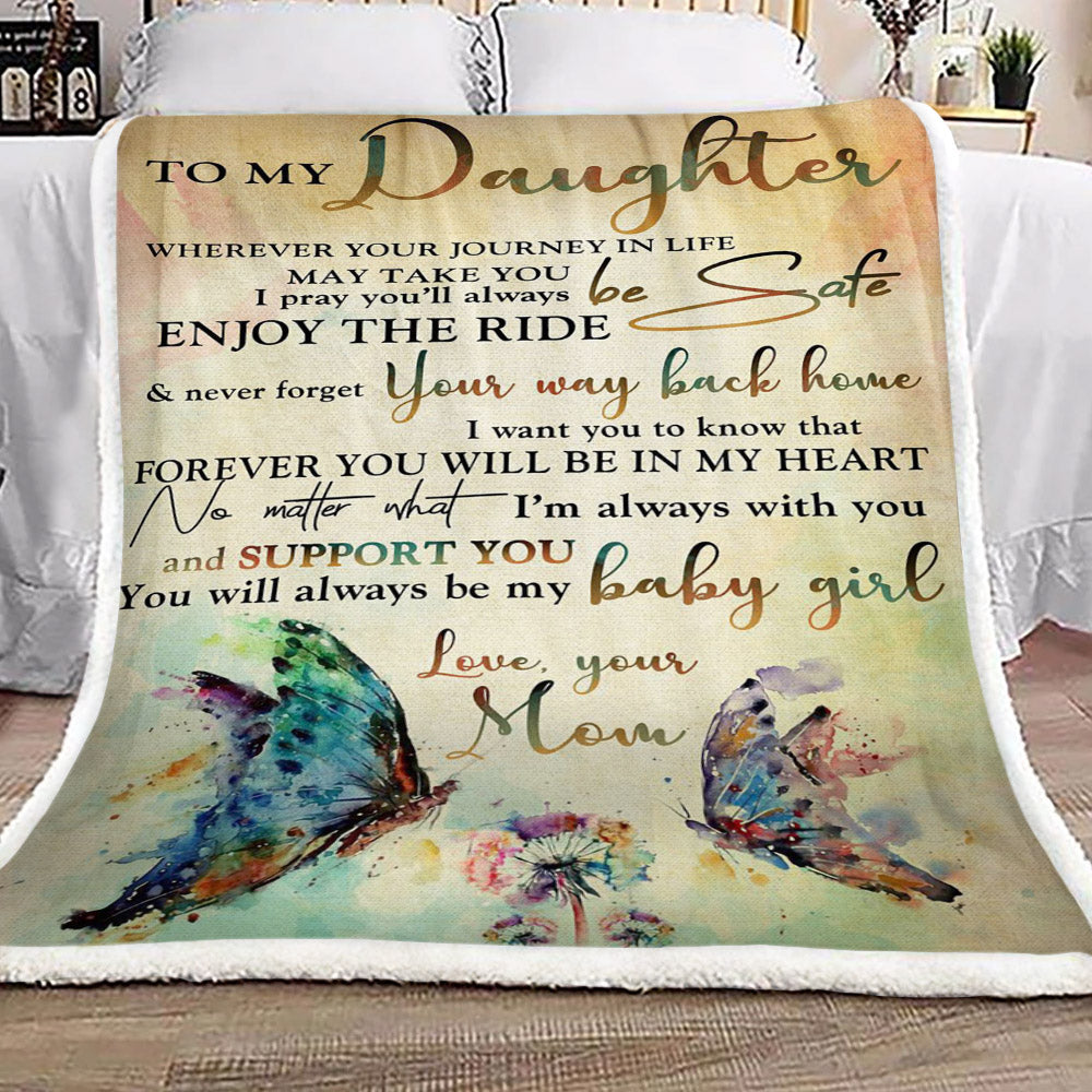 Dandelion Butterfly To My Daughter Your Mom CL16110105MDF Sherpa Fleece Blanket