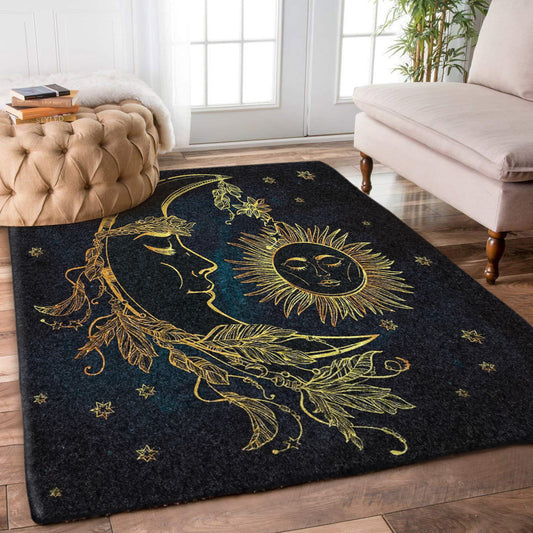 Dark Blue Gold Moon Sun BT0301066R Rug