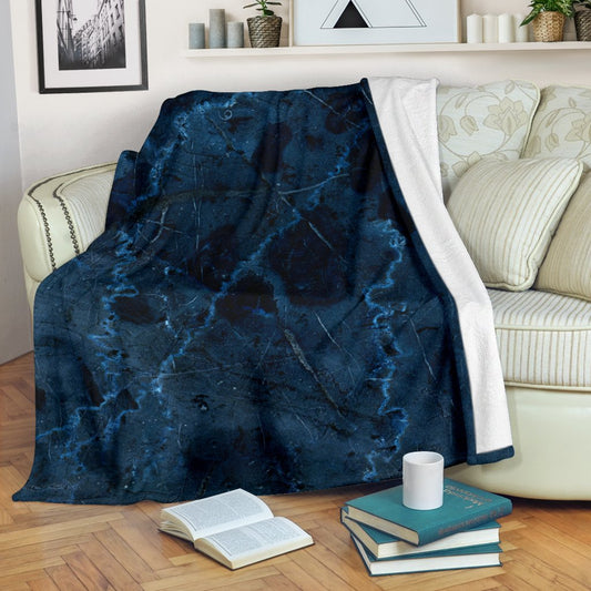Dark Blue Marble CL16100230MDF Sherpa Fleece Blanket