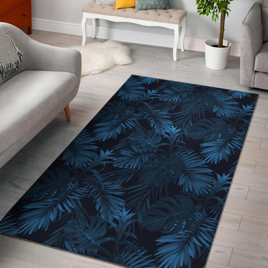 Dark Blue Tropical Leaf CL17100242MDR Rug
