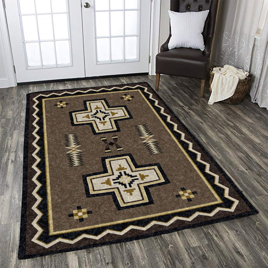 Dark Grey Cross Southwest Native American CLA1610094R Rug