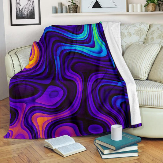 Dark Psychedelic Trippy CLH0111243F Sherpa Fleece Blanket