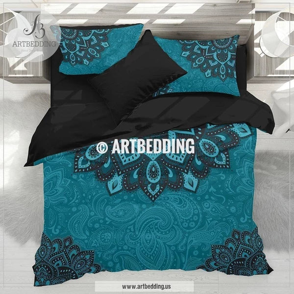 Dark Teal And Turquoise Mandala CLM2510126B Bedding Sets