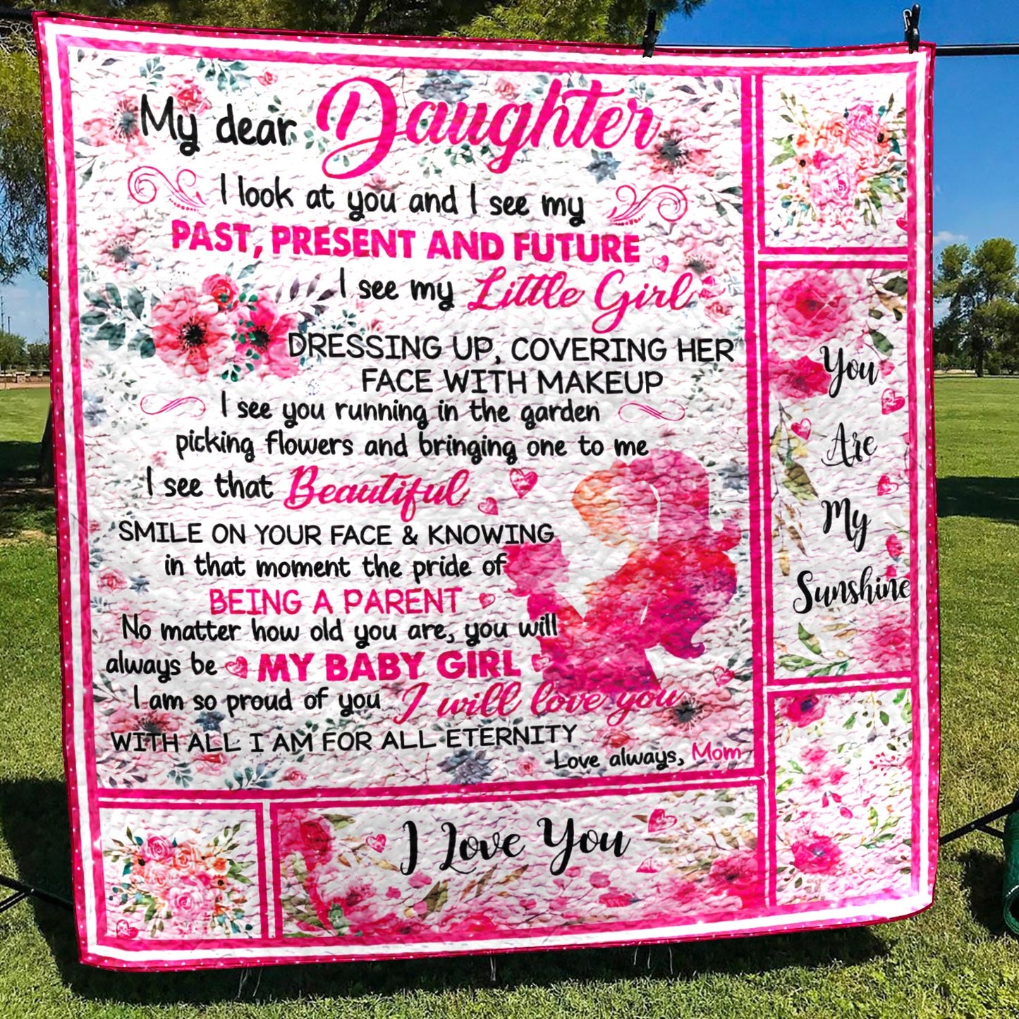 Daughter Love Always Mom CLA0211221Q Quilt Blanket