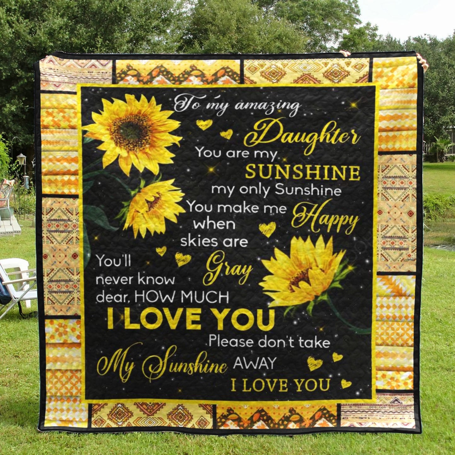 Daughter You Are My Sunshine Only CLA0211196Q Quilt Blanket