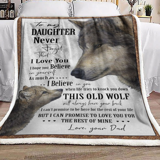 Daughter And Dad Wolf CLH2511137F Sherpa Fleece Blanket
