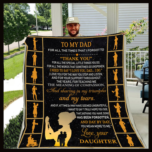 Daughter To Dad CLA1010359F Sherpa Fleece Blanket