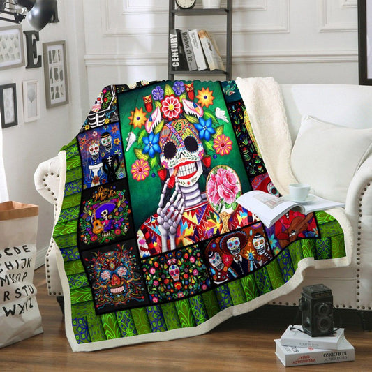 Day Of The Dead CL02110433MDF Sherpa Fleece Blanket