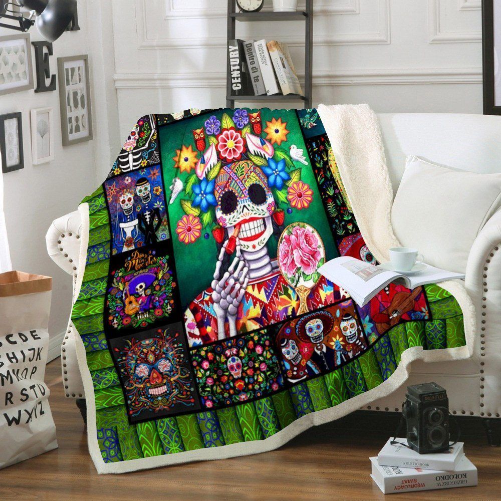 Day Of The Dead CL170832MD Sherpa Fleece Blanket