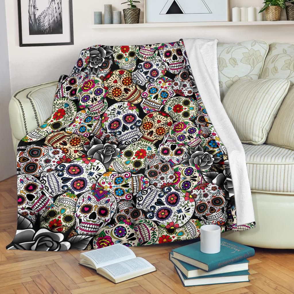 Day Of The Dead All Over Print Sugar Skulls CLM2711469S Sherpa Fleece Blanket