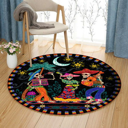 Day Of The Dead BL200806RR Round Area Rug