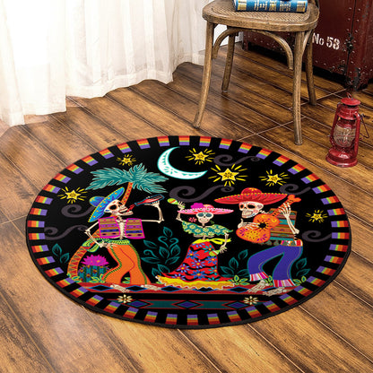 Day Of The Dead BL200806RR Round Area Rug