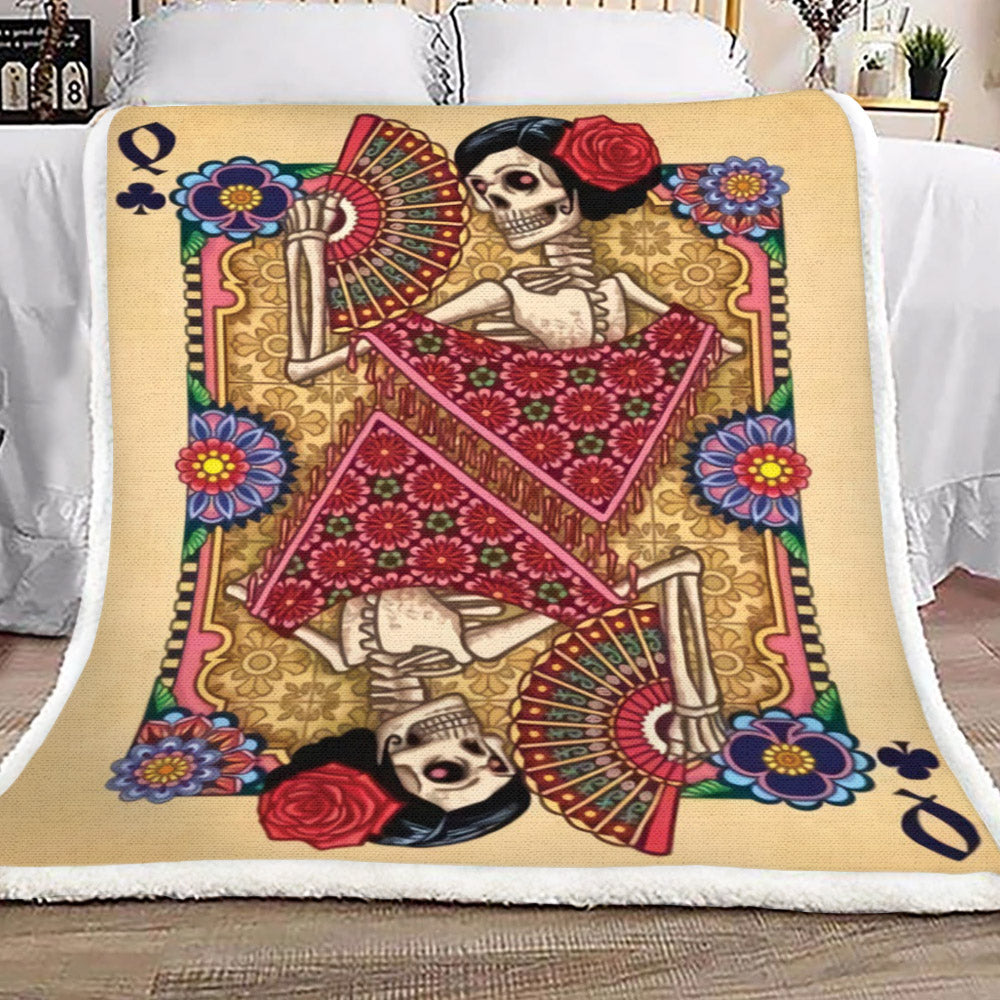 Day Of The Dead Card HT0710044TT Sherpa Fleece Blanket