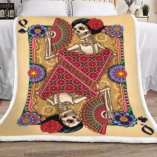 Day Of The Dead Card HT0710044TT Sherpa Fleece Blanket
