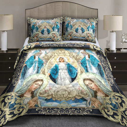 Dear Maria, Gold Mirror, Infinite Halo, Pray For Healing Quilt Bedding Set HN010603MBS