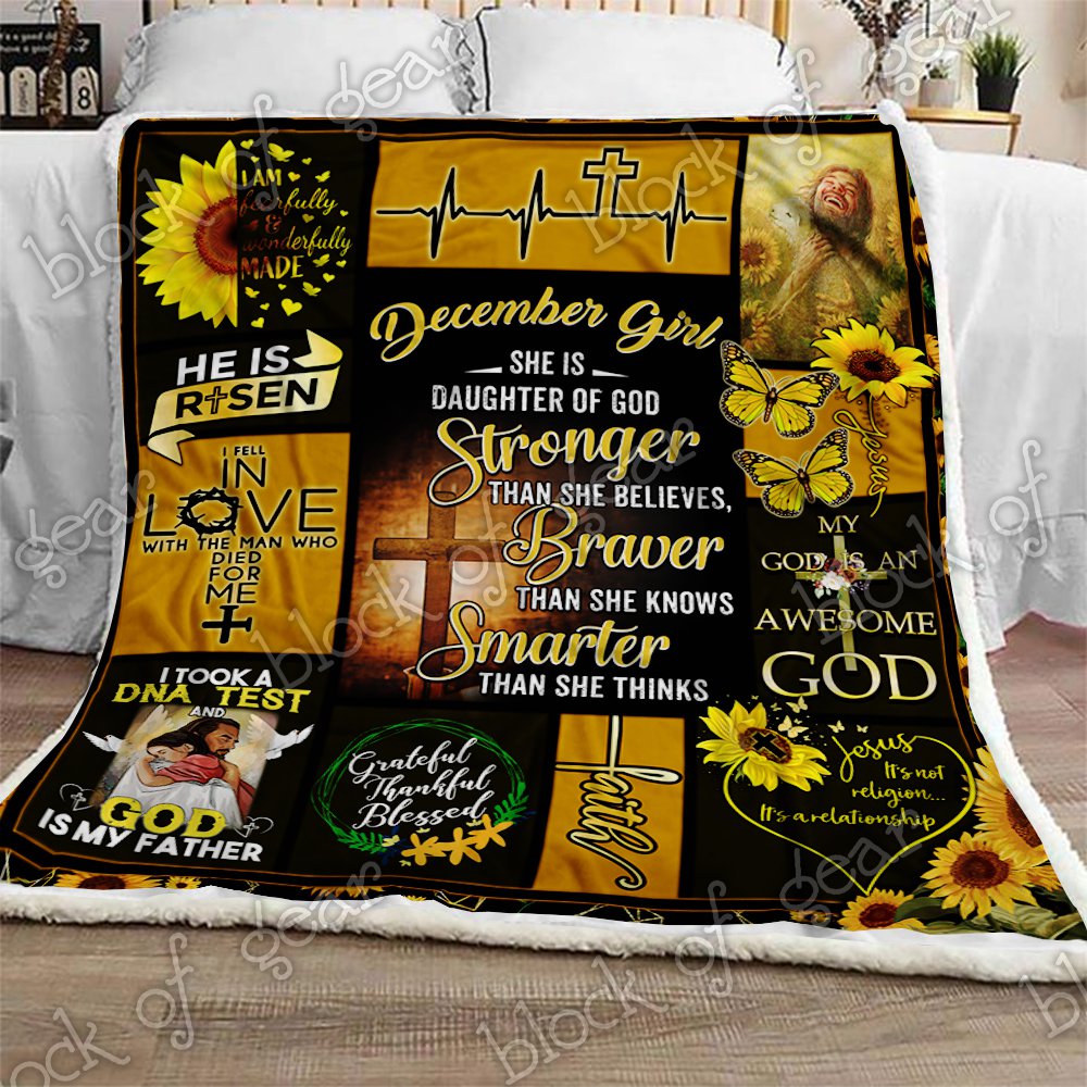 December Girl Daughter Of God CL2709110MDF Sherpa Fleece Blanket